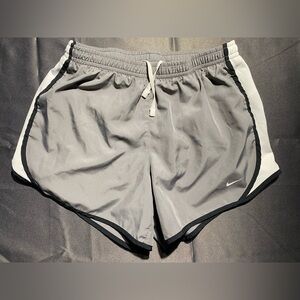 Nike Women's Gray and Black Athletic Shorts